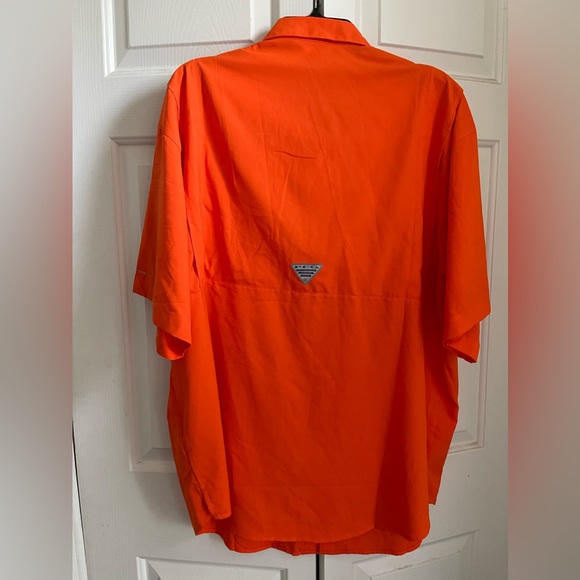 Columbia Button Up Orange AUBURN short-sleeve Vented  Sportswear Football XL - Picture 6 of 8